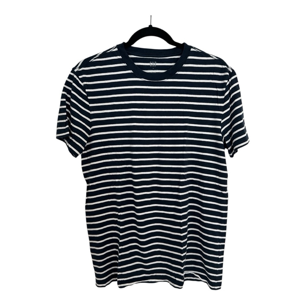 GAP Blue and White Striped Short Sleeve Tee